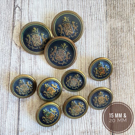 10 metal buttons 15 mm and 20 mm