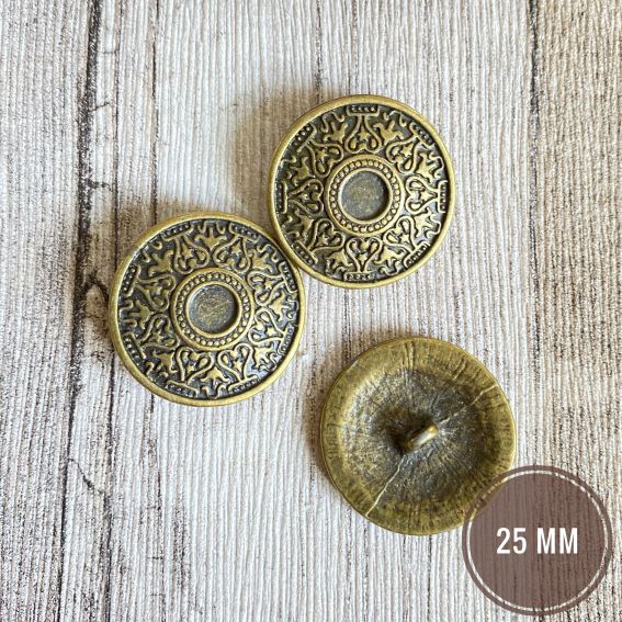 3 metal buttons 25 mm